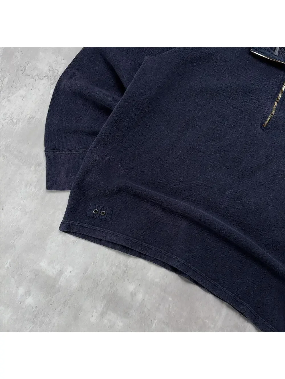 Y2K Navy Converse Grunge Gothic Quarter Zip Sweater